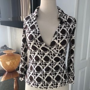 Diane von furstenburg wrap long sleeve top